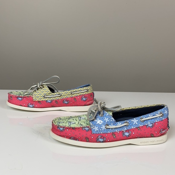 Sperry Vineyard Vines Patchwork Boat Shoes Size 5 - Picture 4 of 16